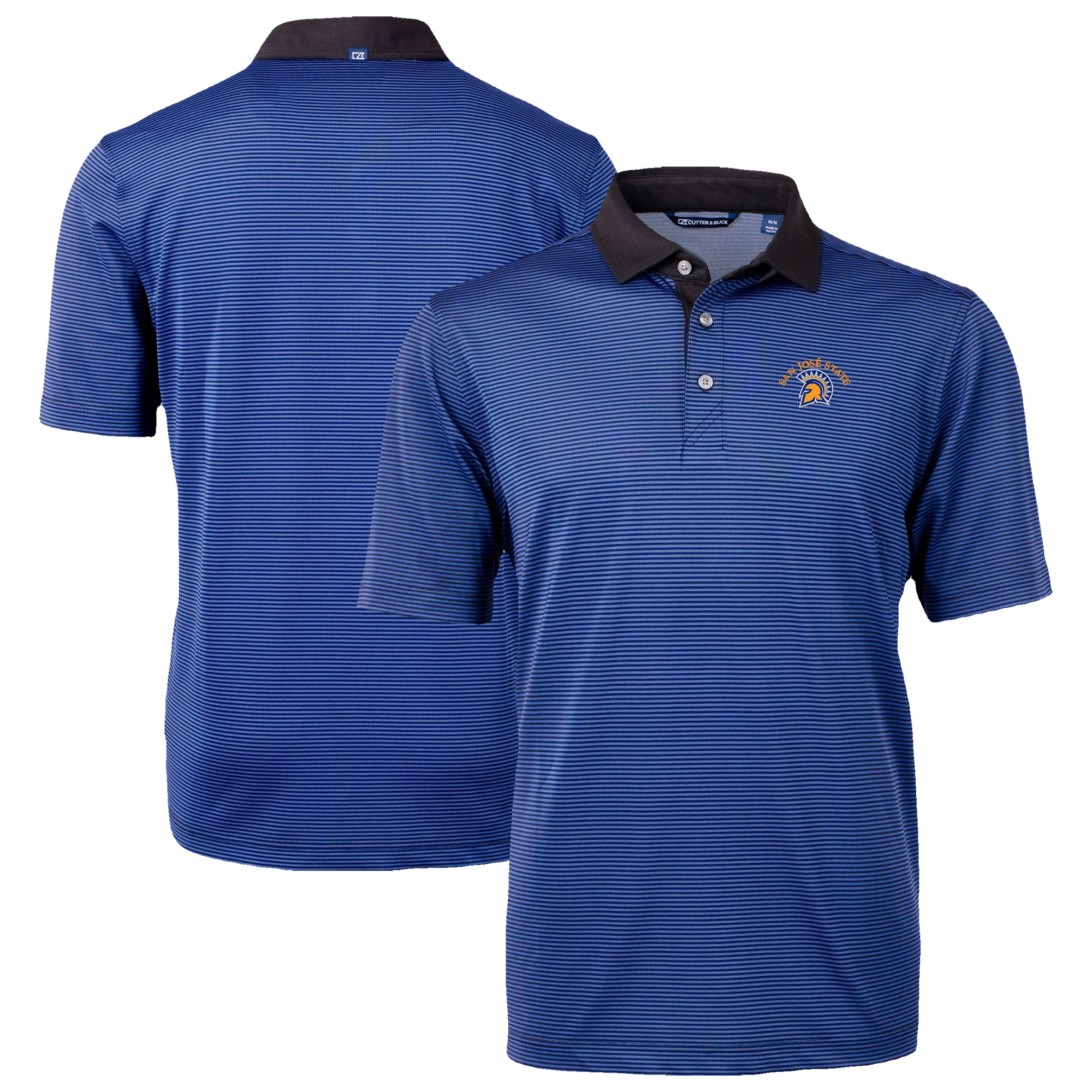 Men’s Cutter & Buck Blue/Black San Jose State Spartans DryTec Virtue Eco Pique Recycled Polo Men’s Cutter & Buck Blue/Black San Jose State Spartans DryTec Virtue Eco Pique Recycled Polo