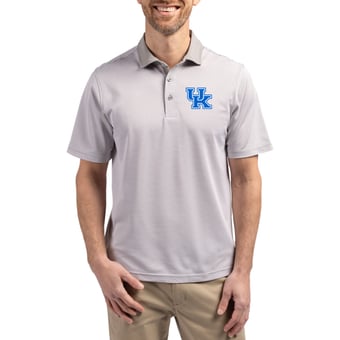Men's Cutter & Buck  Gray/White Kentucky Wildcats DryTec Virtue Eco Pique Recycled Polo