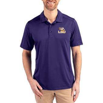 Men's Cutter & Buck Purple LSU Tigers Prospect Eco Textured Stretch Recycled Polo