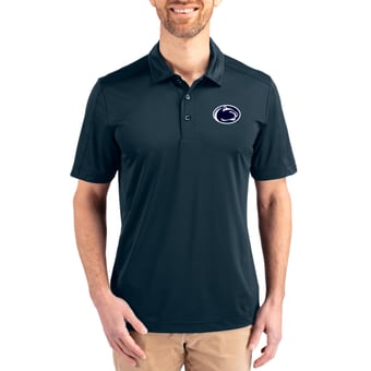 Men's Cutter & Buck Navy Penn State Nittany Lions Prospect Eco Textured Stretch Recycled Polo