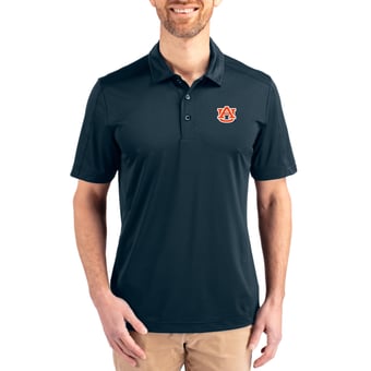 Men's Cutter & Buck Navy Auburn Tigers Prospect Eco Textured Stretch Recycled Polo
