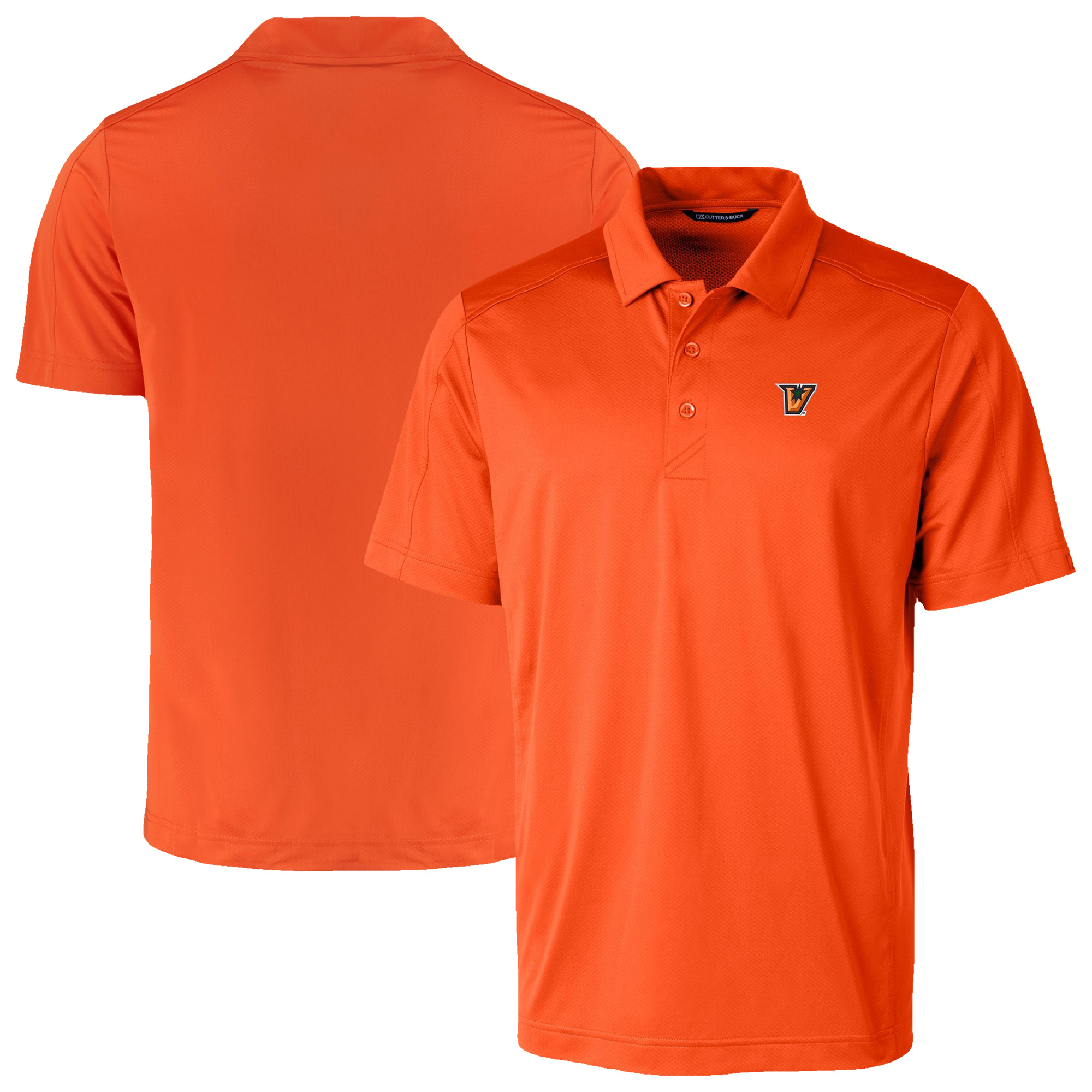 Men’s Cutter & Buck Orange Texas-Rio Grande Valley Vaqueros Prospect Eco Textured Stretch Recycled Polo
