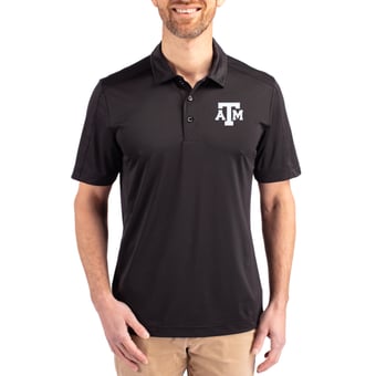 Men's Cutter & Buck Black Texas A&M Aggies Prospect Eco Textured Stretch Recycled Polo