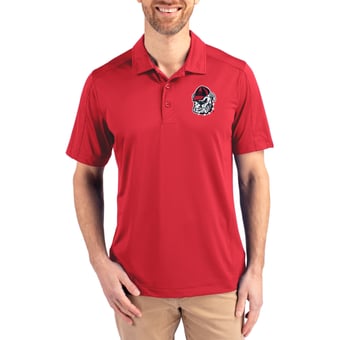 Men's Cutter & Buck Red Georgia Bulldogs Prospect Eco Textured Stretch Recycled Polo