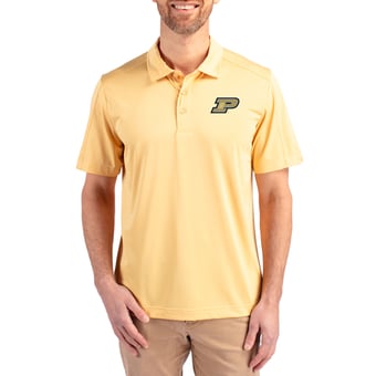 Men's Cutter & Buck Cream Purdue Boilermakers Prospect Eco Textured Stretch Recycled Polo
