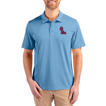 Men's Cutter & Buck Powder Blue Ole Miss Rebels Prospect Eco Textured Stretch Recycled Polo