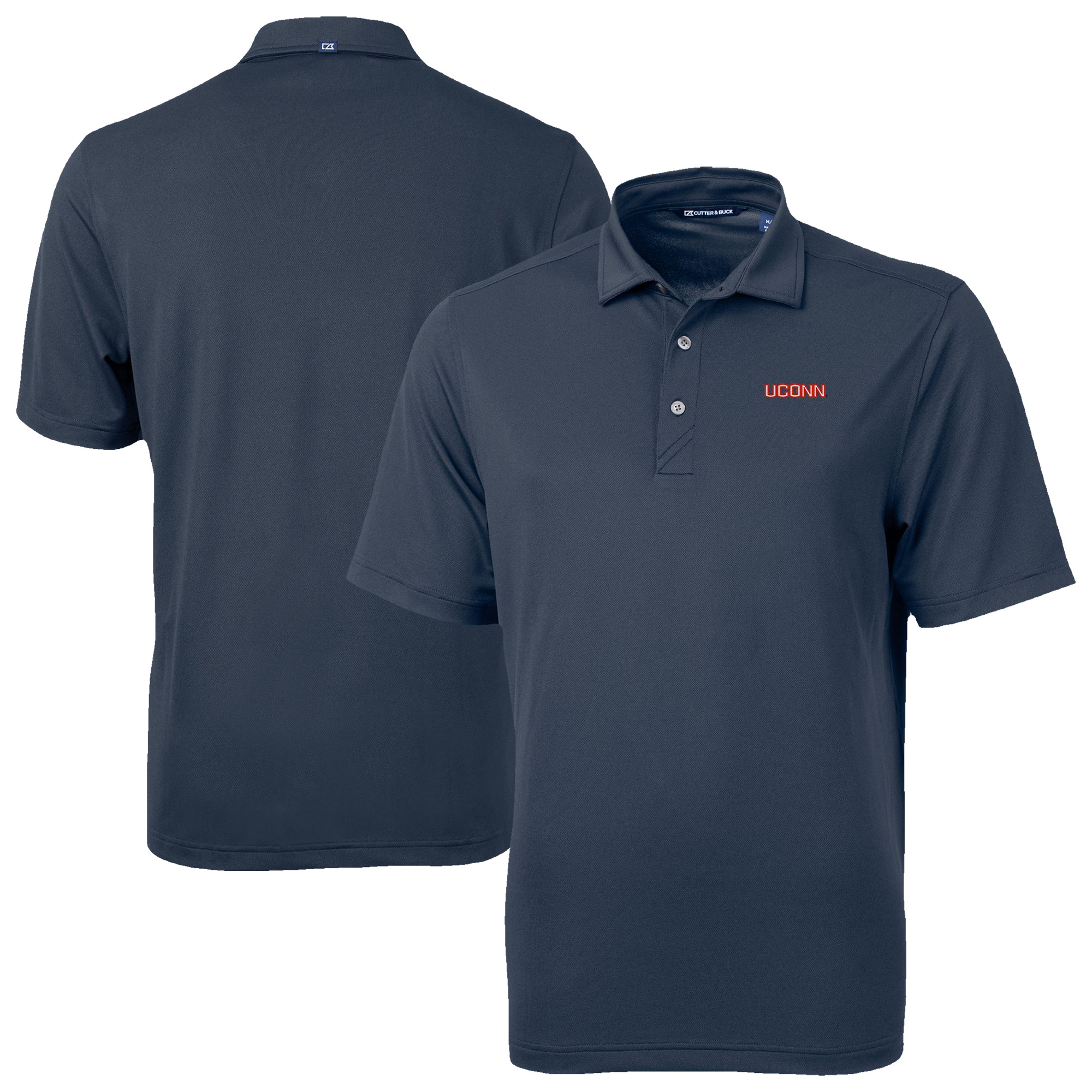 Men’s Cutter & Buck Navy UConn Huskies Virtue Eco Pique Recycled Polo Men’s Cutter & Buck Navy UConn Huskies Virtue Eco Pique Recycled Polo