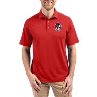 Men's Cutter & Buck Red Georgia Bulldogs Virtue Eco Pique Recycled Polo
