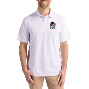 Men's Cutter & Buck White Georgia Bulldogs Virtue Eco Pique Recycled Polo