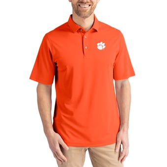Men's Cutter & Buck Orange Clemson Tigers Virtue Eco Pique Recycled Polo