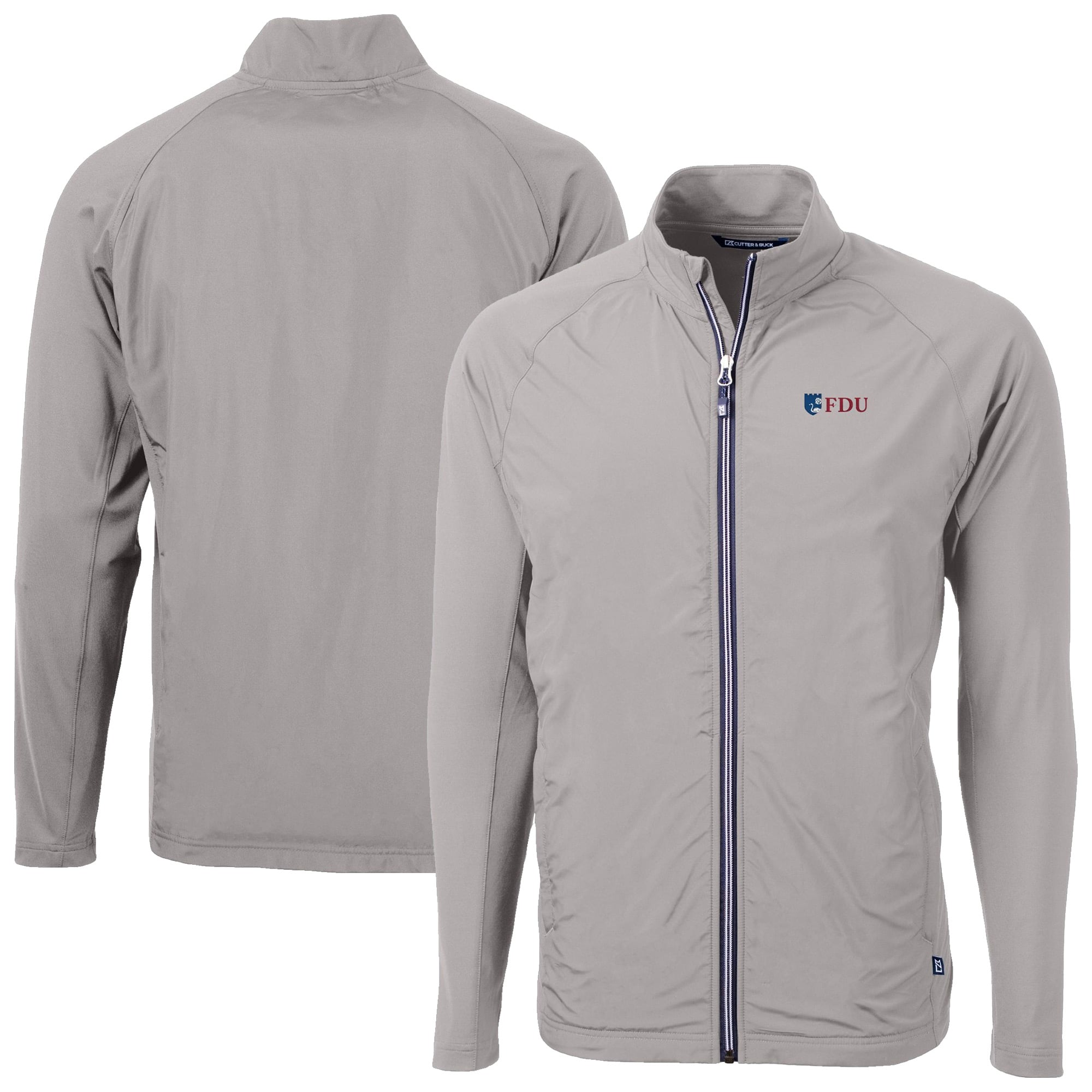 Men's Cutter & Buck  Gray Fairleigh Dickinson Knights Adapt Eco Knit Hybrid Recycled Full-Zip Jacket
