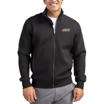 Men's Cutter & Buck  Black James Madison Dukes Roam Eco Recycled Full-Zip Jacket