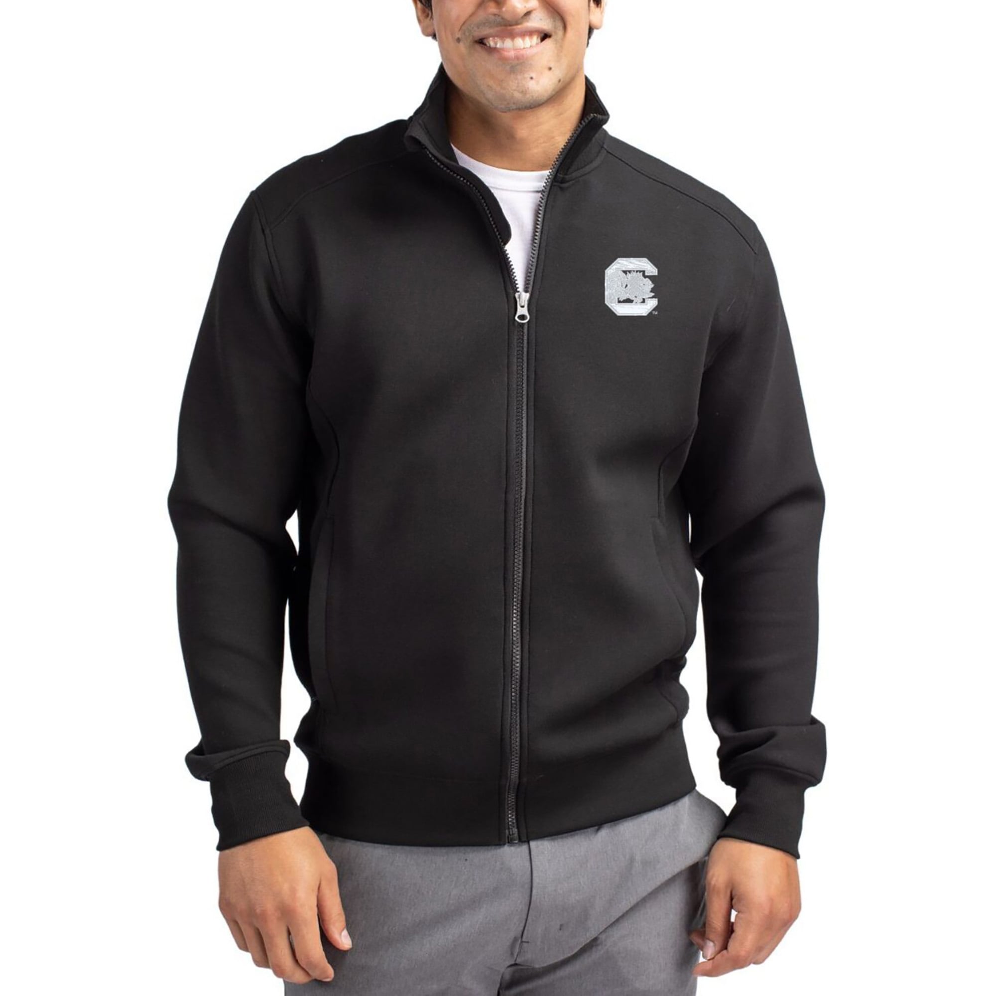Men's Cutter & Buck  Black South Carolina Gamecocks Roam Eco Recycled Full-Zip Jacket