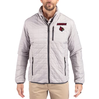 Men's Cutter & Buck Louisville Cardinals Rainier Eco Insulated PrimaLoft Full-Zip Puffer Jacket