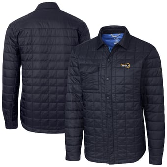 Men's Cutter & Buck  Navy Northern Arizona Lumberjacks Ranier Eco Insulated PrimaLoft Full-Snap Shacket