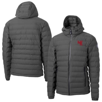 Men's Cutter & Buck  Gray Western Kentucky Hilltoppers Mission Ridge Eco Insulated Repreve Hooded Full-Zip Puffer Jacket