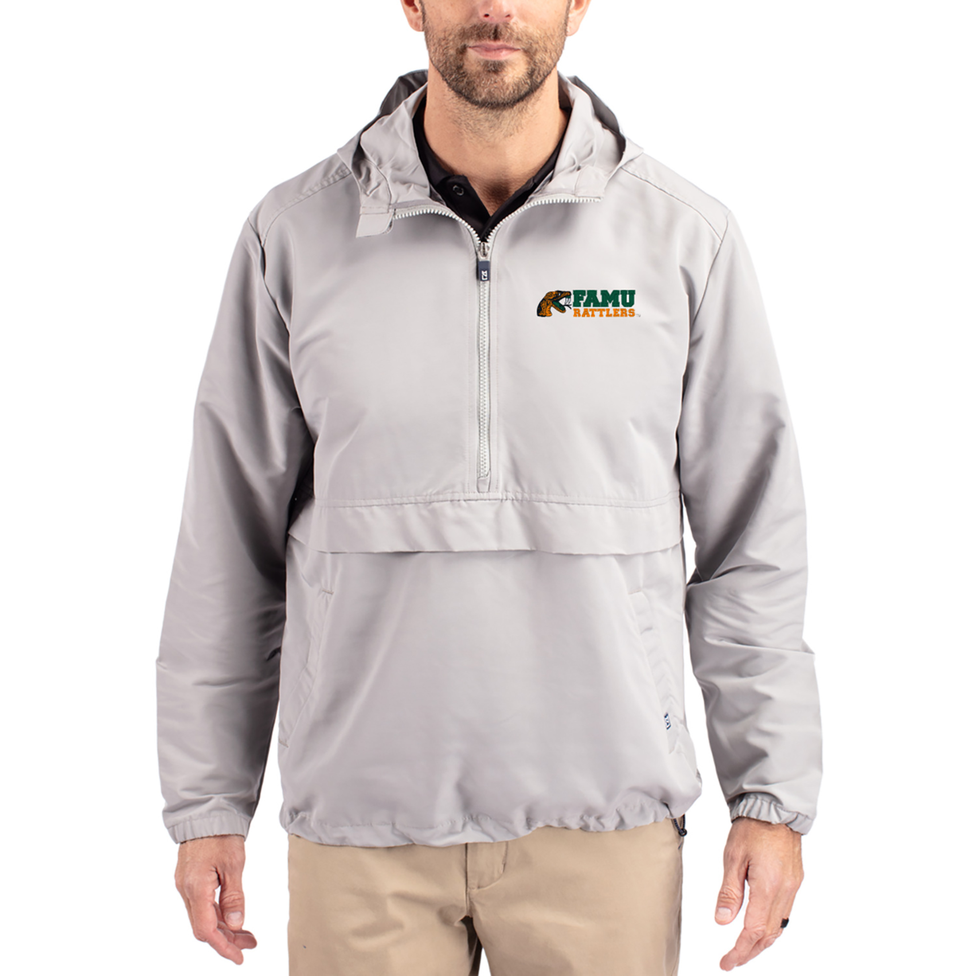 Men’s Cutter & Buck Gray Florida A&M Rattlers Charter Eco Recycled Half-Zip Anorak Jacket Men’s Cutter & Buck Gray Florida A&M Rattlers Charter Eco Recycled Half-Zip Anorak Jacket