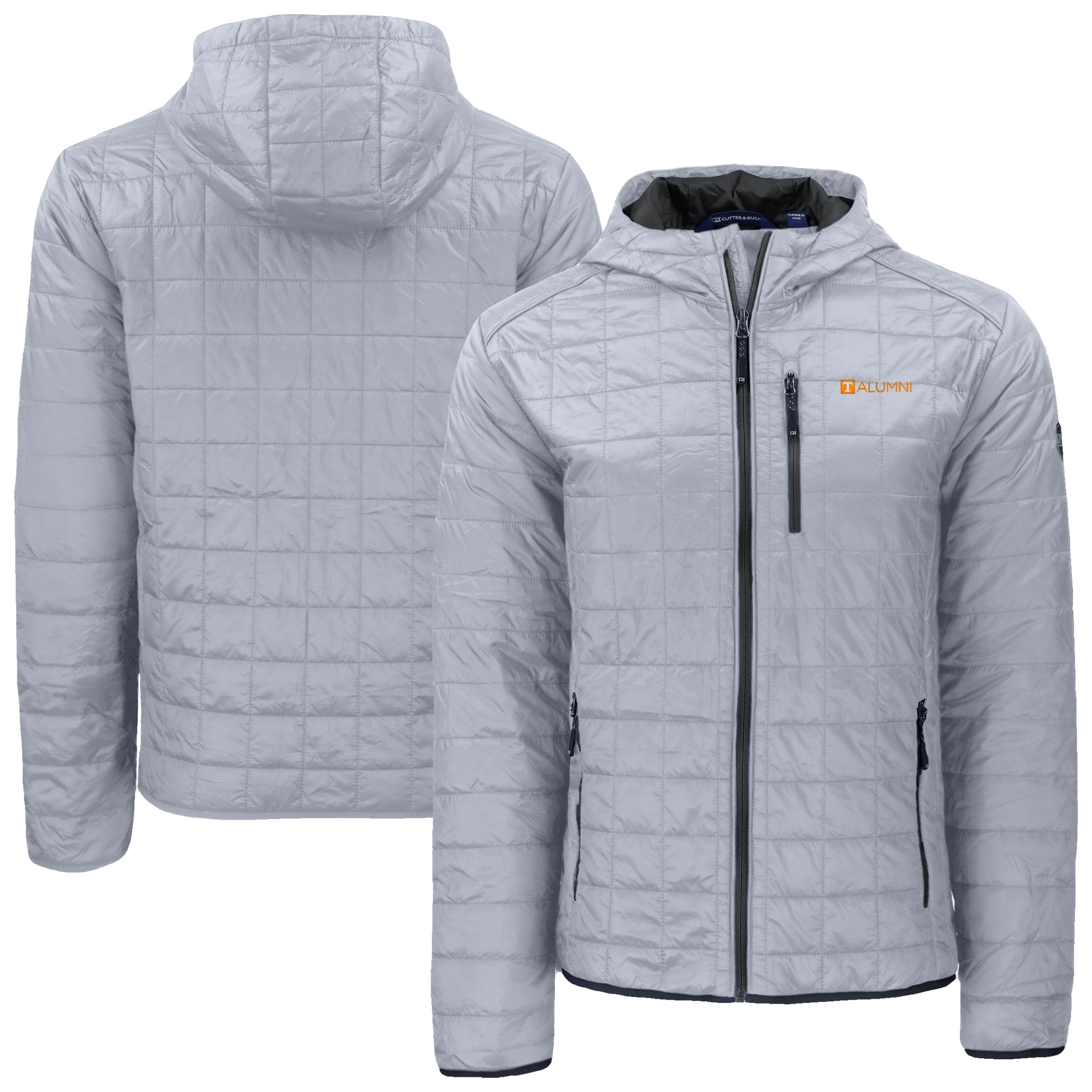 Men’s Cutter & Buck Gray Tennessee Volunteers Rainier Eco PrimaLoft Hooded Full-Zip Jacket