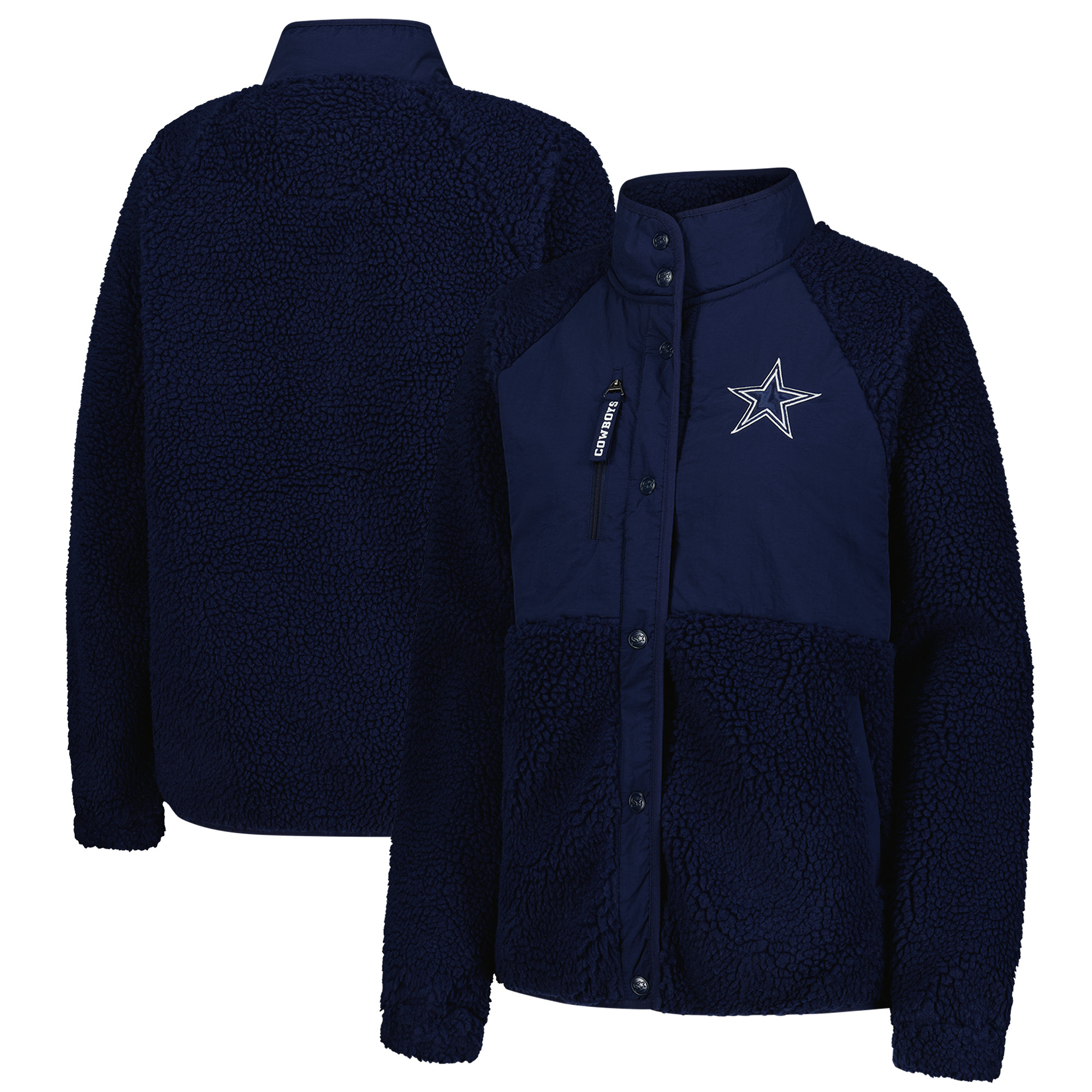 Women's Starter Navy Dallas Cowboys On the Ball Sherpa Jacket