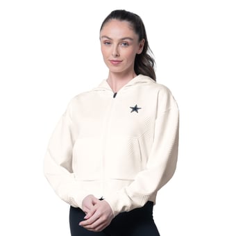 Women's MSX by Michael Strahan Cream Dallas Cowboys Eleanor Full-Zip Hoodie