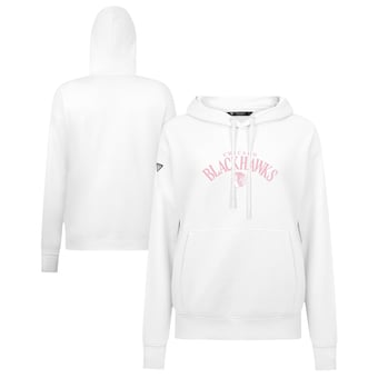 Women's Levelwear  White Chicago Blackhawks Mother's Day Adorn Arched Pullover Hoodie