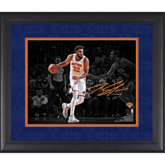 Karl-Anthony Towns New York Knicks Facsimile Signature Framed 11" x 14" Spotlight Photograph