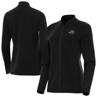 Women's Antigua Black NASCAR Mexico Series Race Continual Full-Zip Jacket