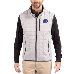 Men's Cutter & Buck  Gray Boise State Broncos Rainier Eco Insulated PrimaLoft Full-Zip Puffer Vest
