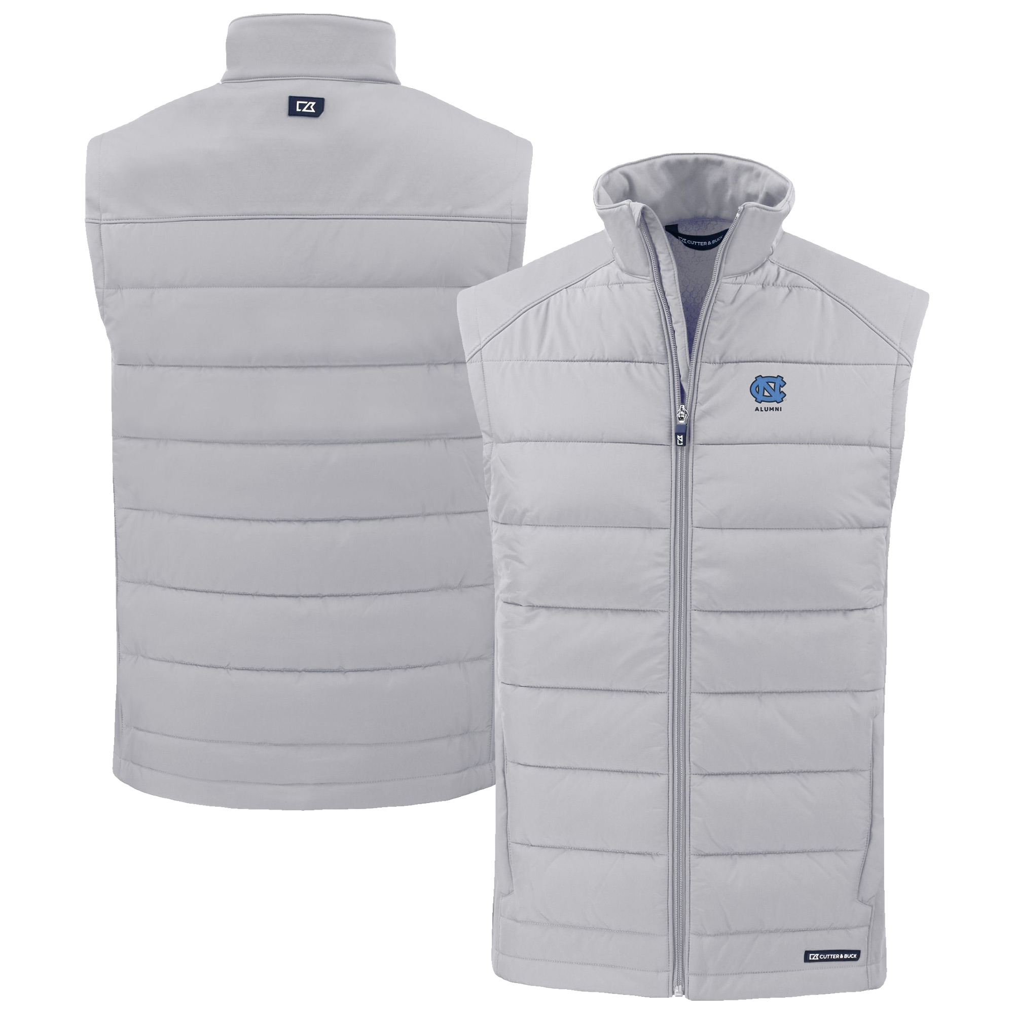 Men’s Cutter & Buck Gray North Carolina Tar Heels Evoke Hybrid Eco Softshell Recycled Full-Zip Vest Men’s Cutter & Buck Gray North Carolina Tar Heels Evoke Hybrid Eco Softshell Recycled Full-Zip Vest