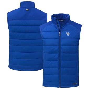 Men's Cutter & Buck Kentucky Wildcats Evoke Hybrid Eco Softshell Recycled Full-Zip Vest