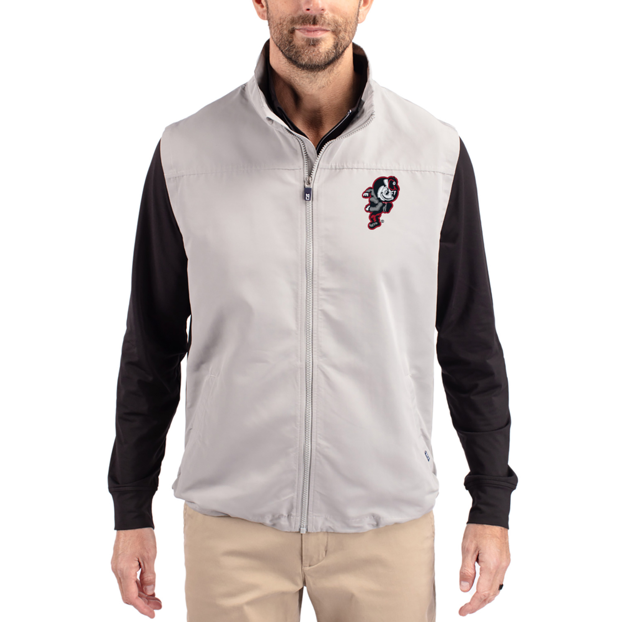 Men's Cutter & Buck Ohio State Buckeyes Charter Eco Recycled Full-Zip Vest