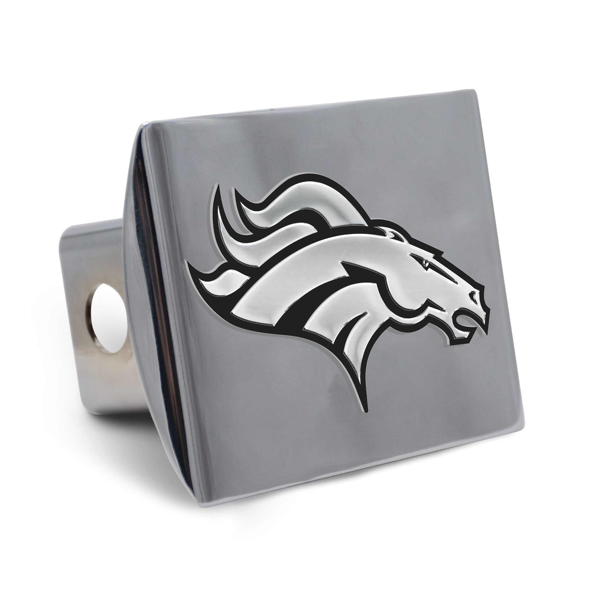 WinCraft Denver Broncos Premium Metal Chrome Hitch Cover