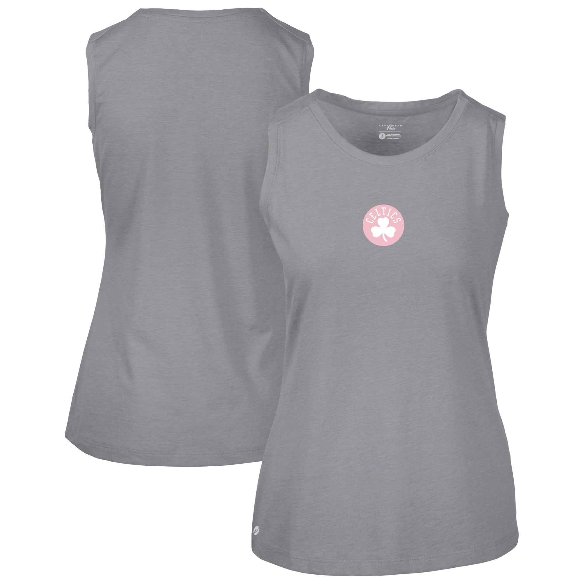 Women's Levelwear Gray Boston Celtics Mother's Day Macy Core Logo Tank Top