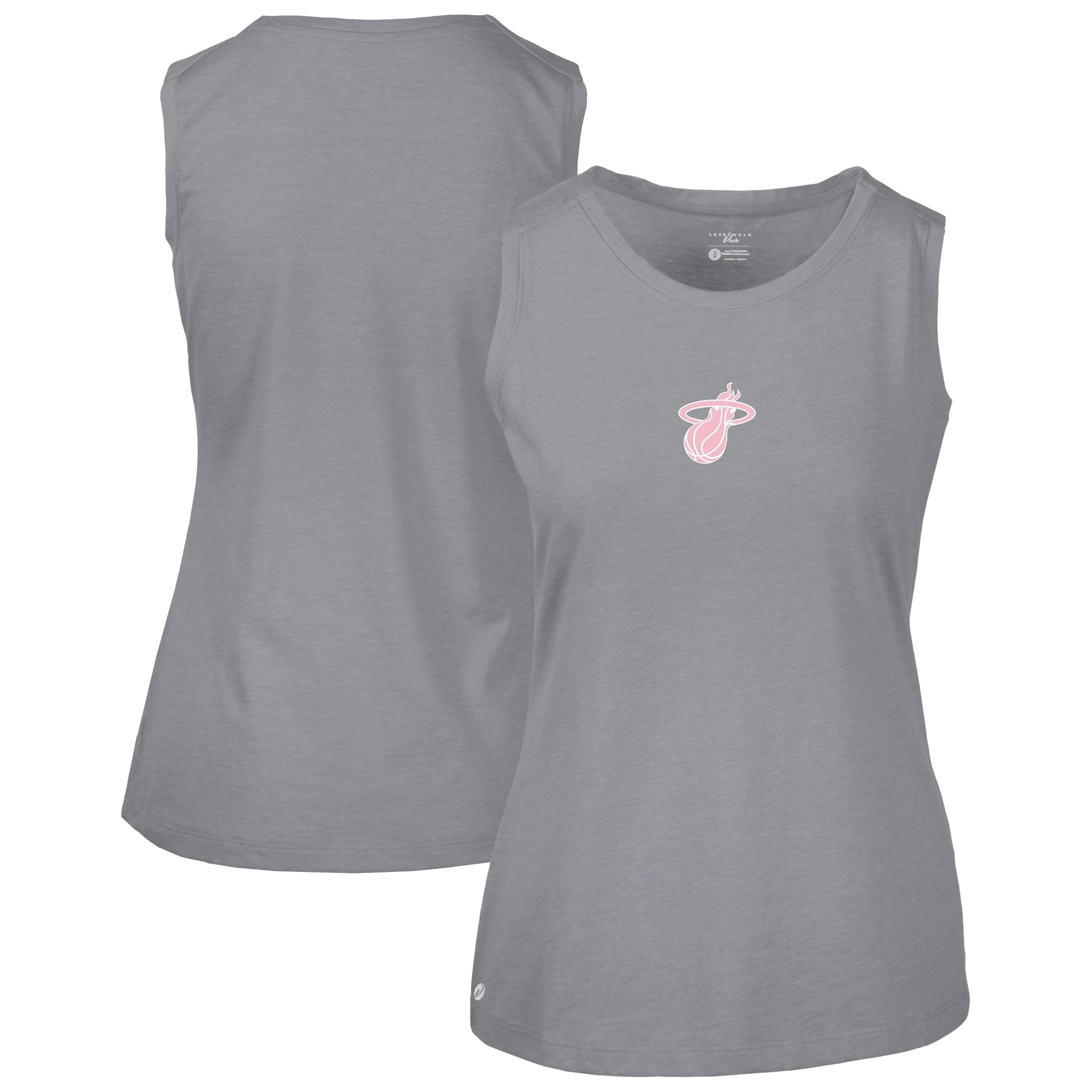 Women's Levelwear Gray Miami Heat Mother's Day Macy Core Logo Tank Top