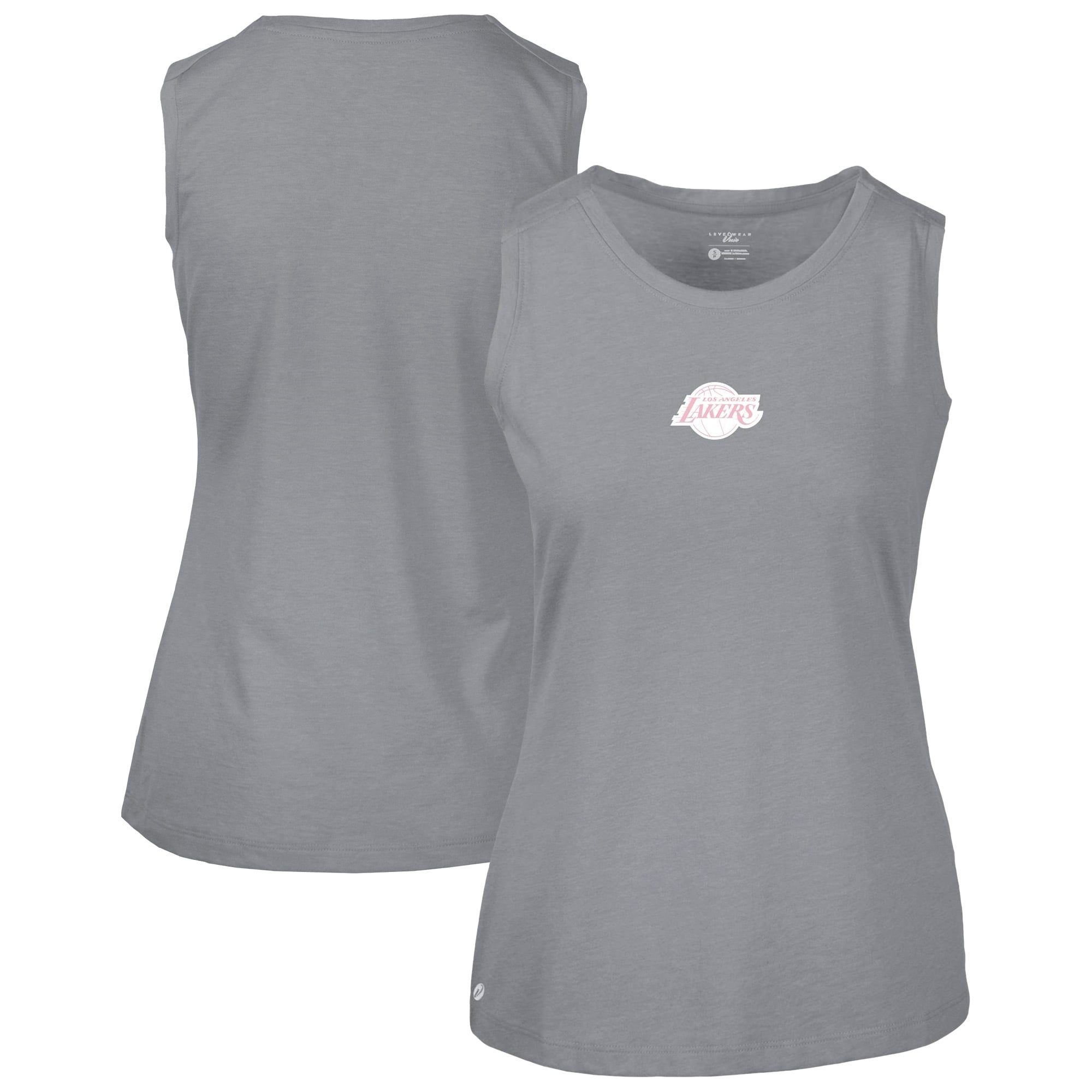 Women's Levelwear Gray Los Angeles Lakers Mother's Day Macy Core Logo Tank Top