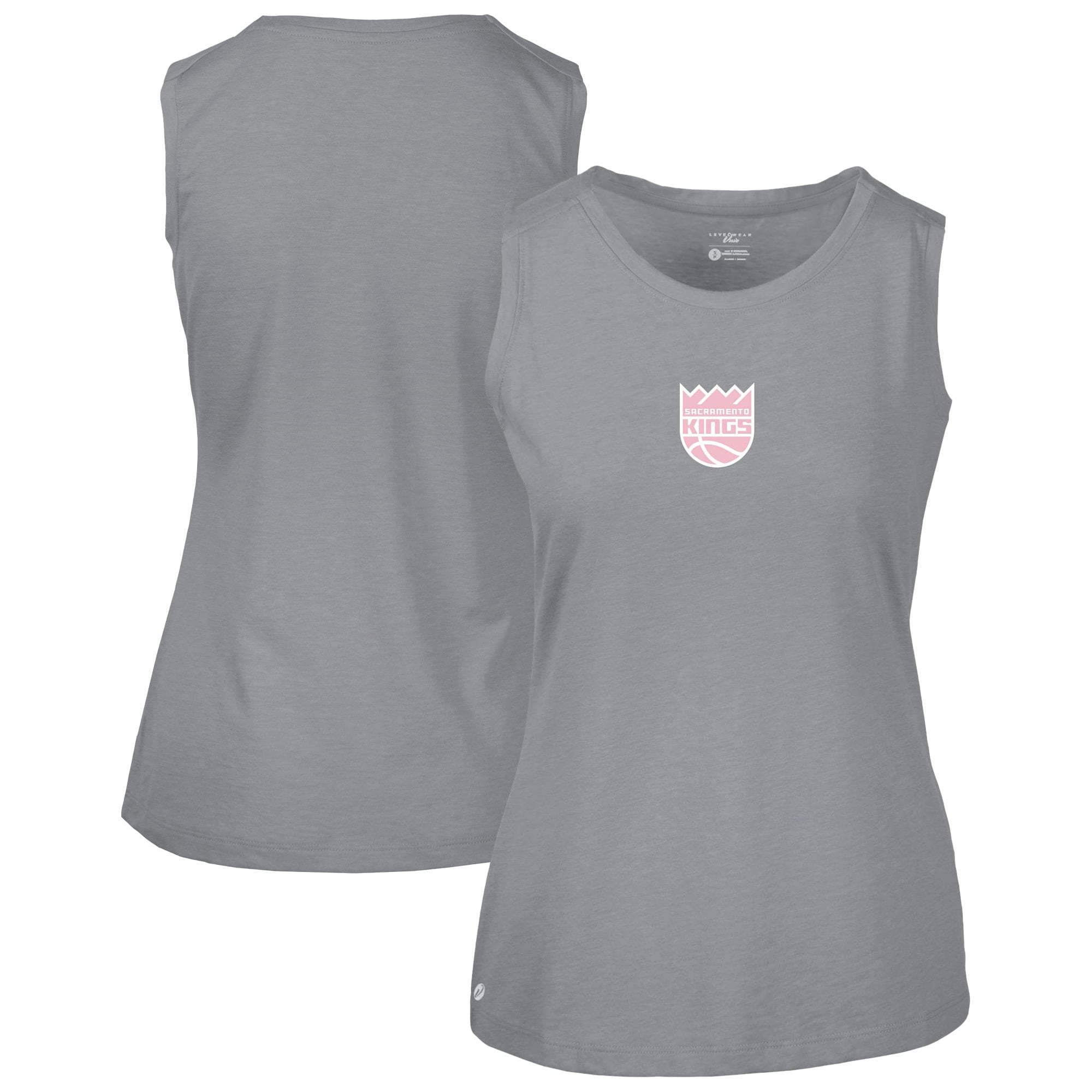 Women's Levelwear Gray Sacramento Kings Mother's Day Macy Core Logo Tank Top