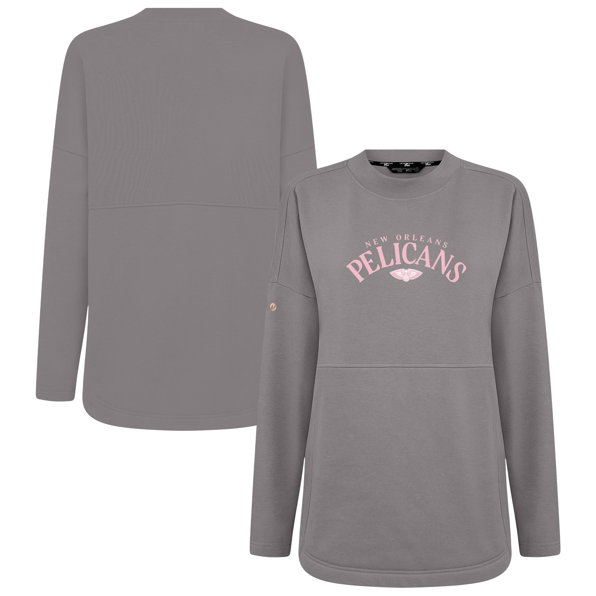 Women's Levelwear Gray New Orleans Pelicans Mother's Day Beaudry Arched Pullover Sweatshirt
