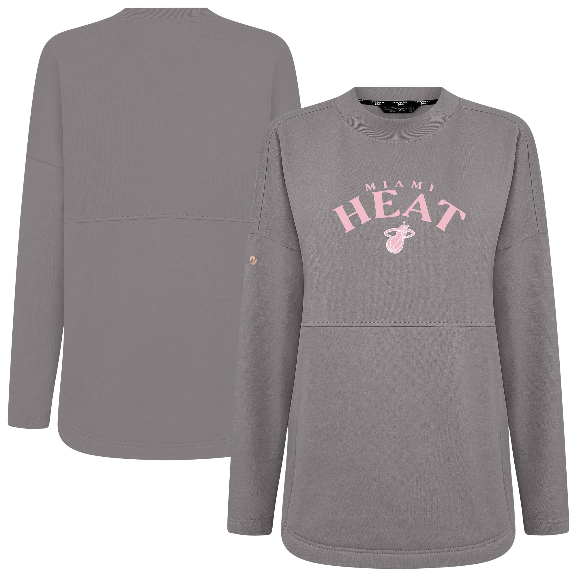 Women's Levelwear Gray Miami Heat Mother's Day Beaudry Arched Pullover Sweatshirt