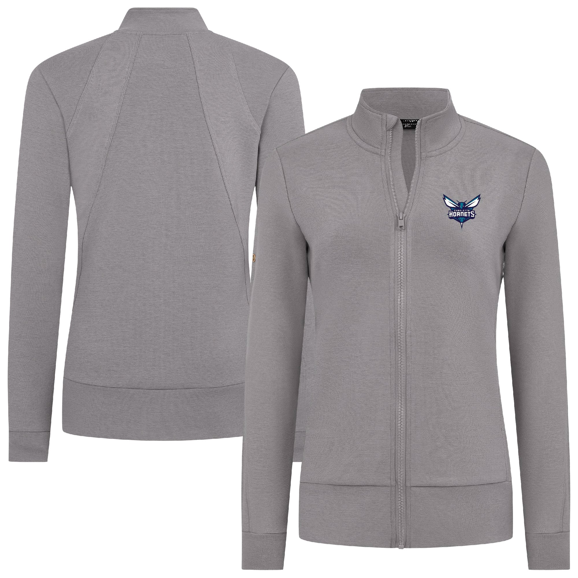 Women's Levelwear Gray Charlotte Hornets Shine Full-Zip Jacket
