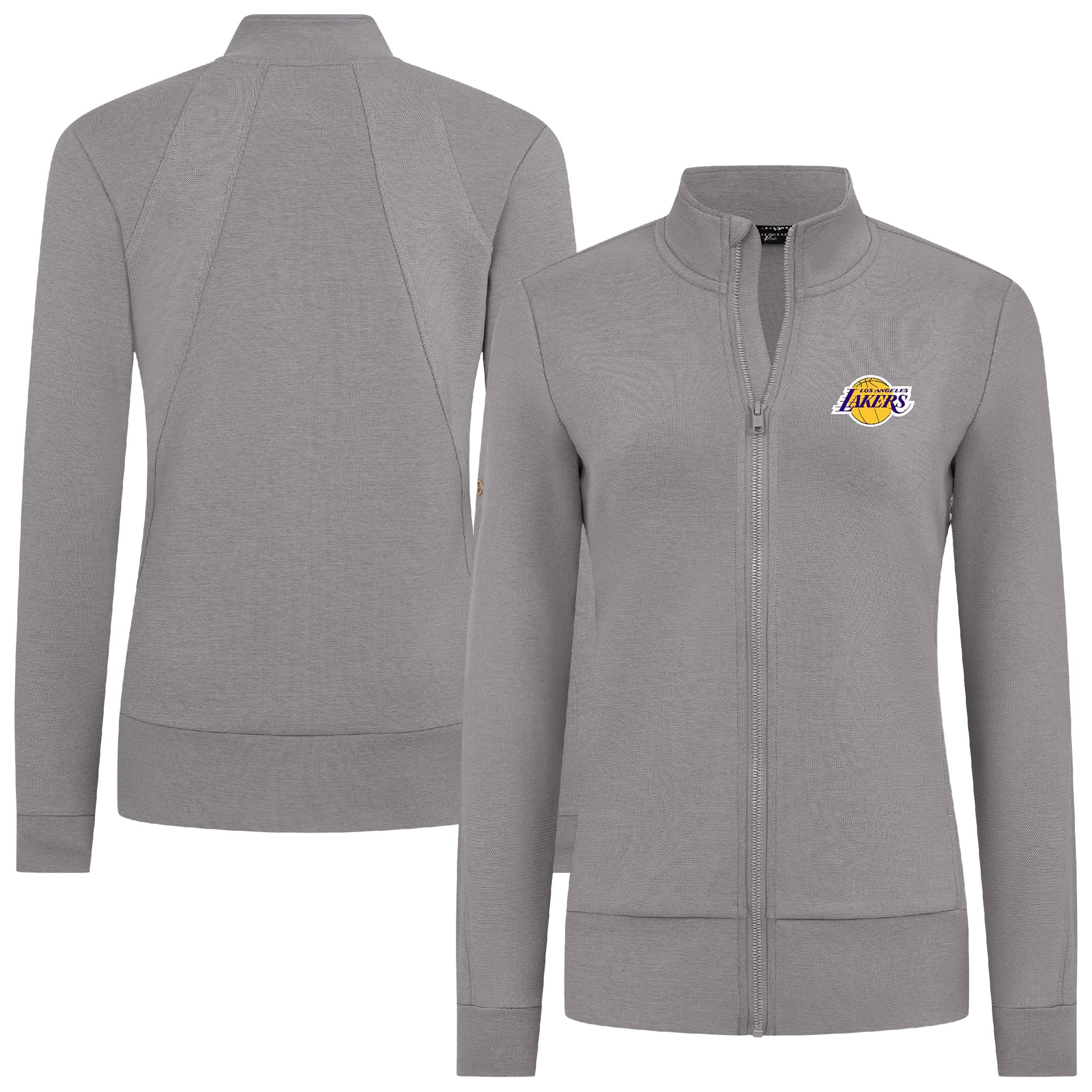 Women's Levelwear Gray Los Angeles Lakers Shine Full-Zip Jacket