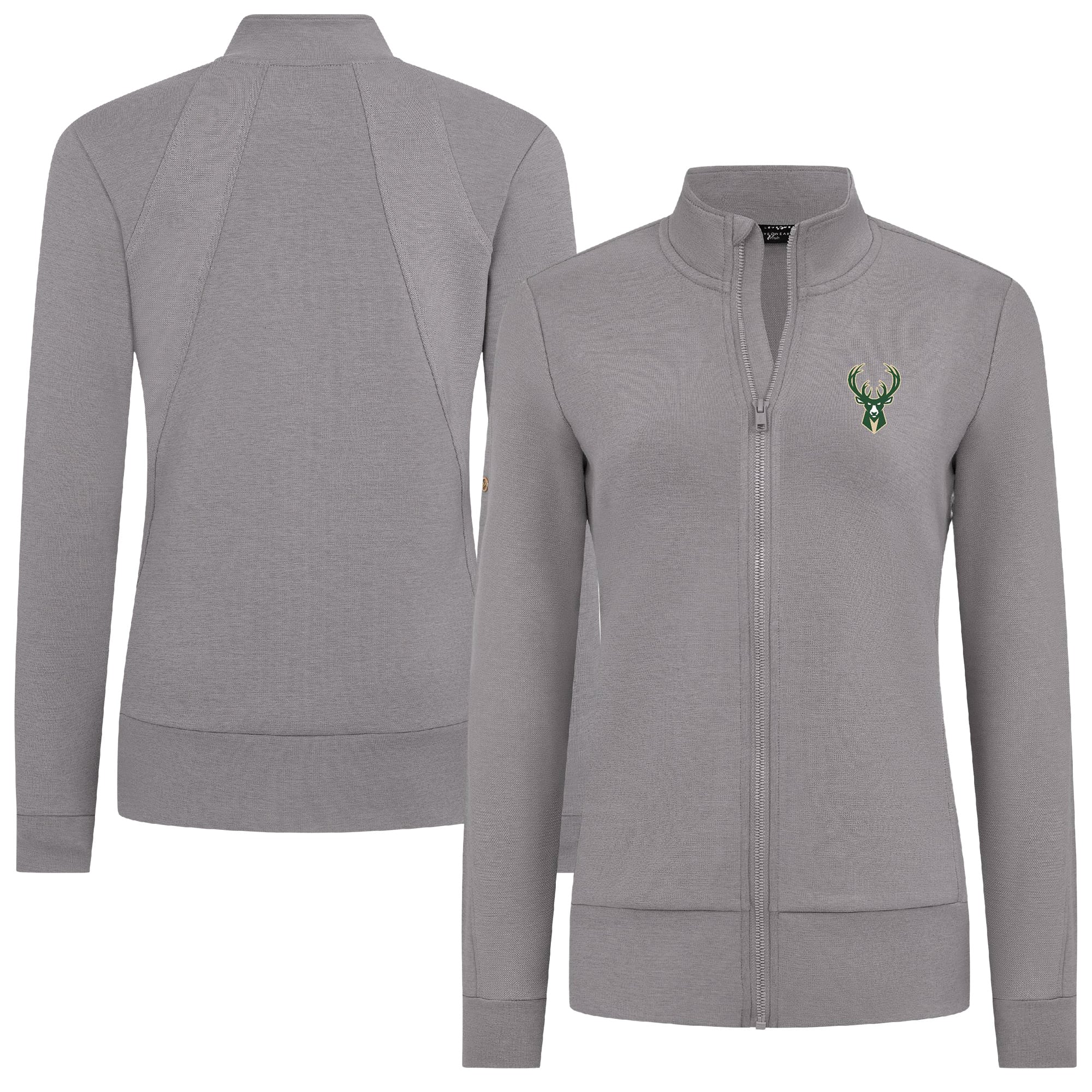 Women's Levelwear Gray Milwaukee Bucks Shine Full-Zip Jacket
