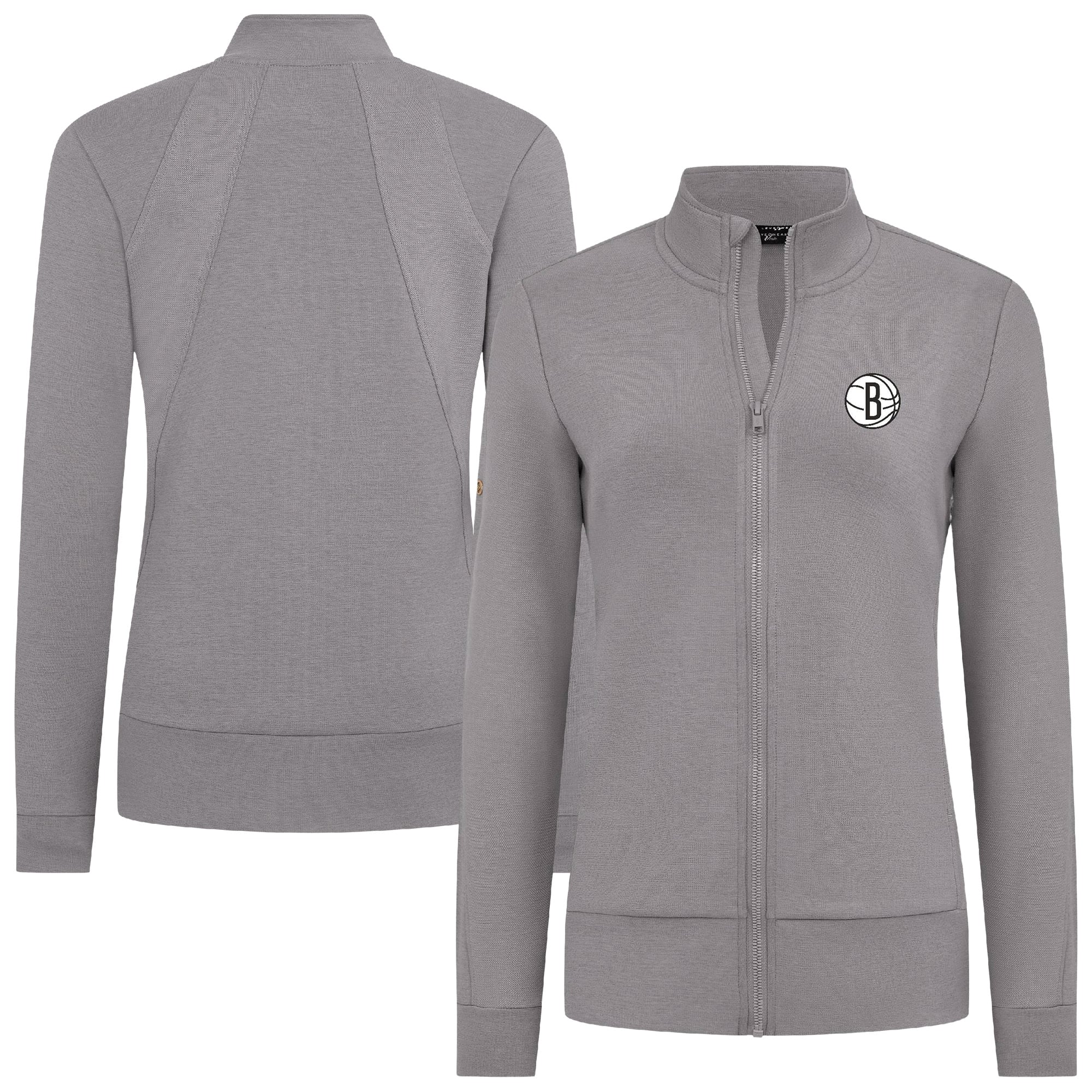 Women's Levelwear Gray Brooklyn Nets Shine Full-Zip Jacket