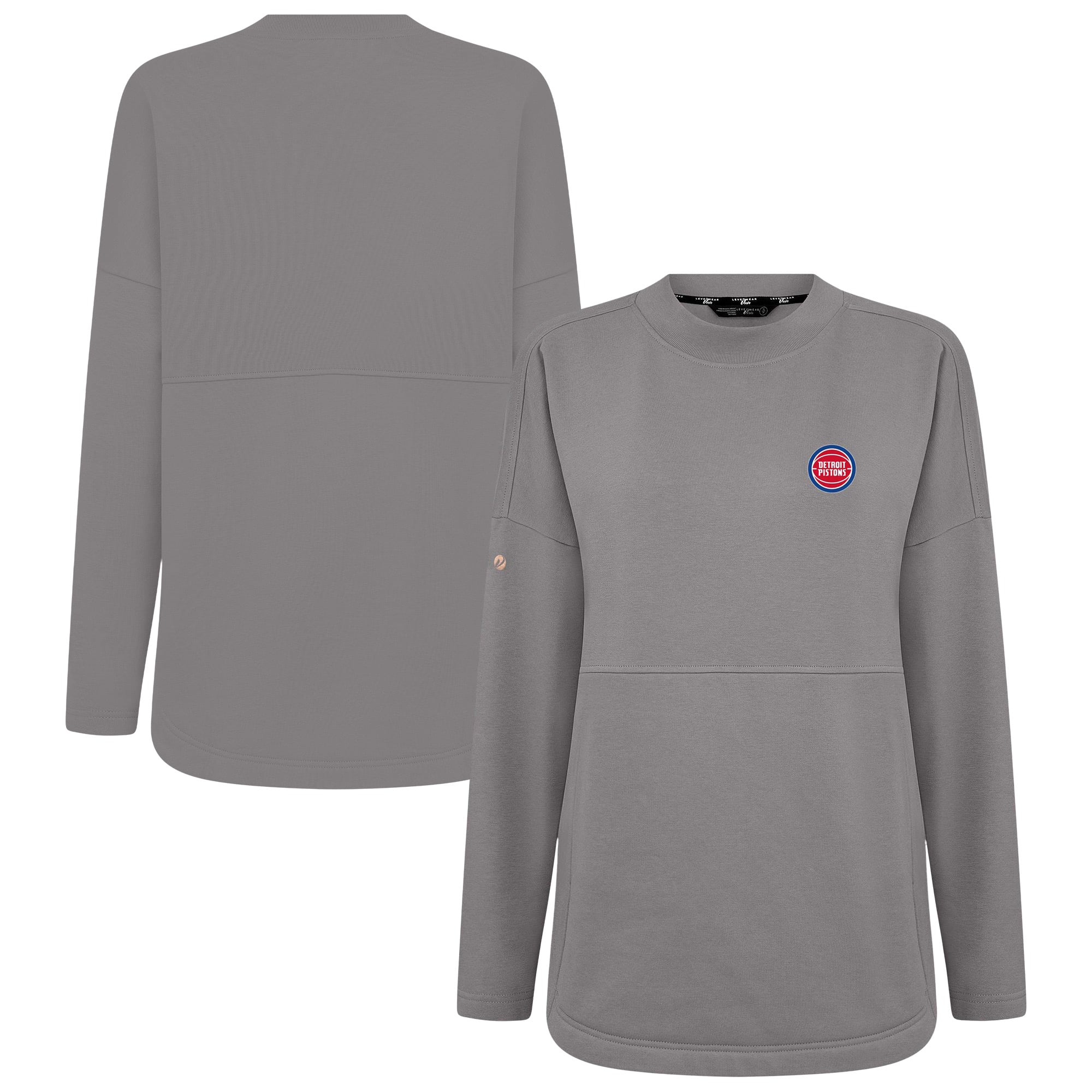 Women's Levelwear Gray Detroit Pistons Beaudry Pullover Sweatshirt