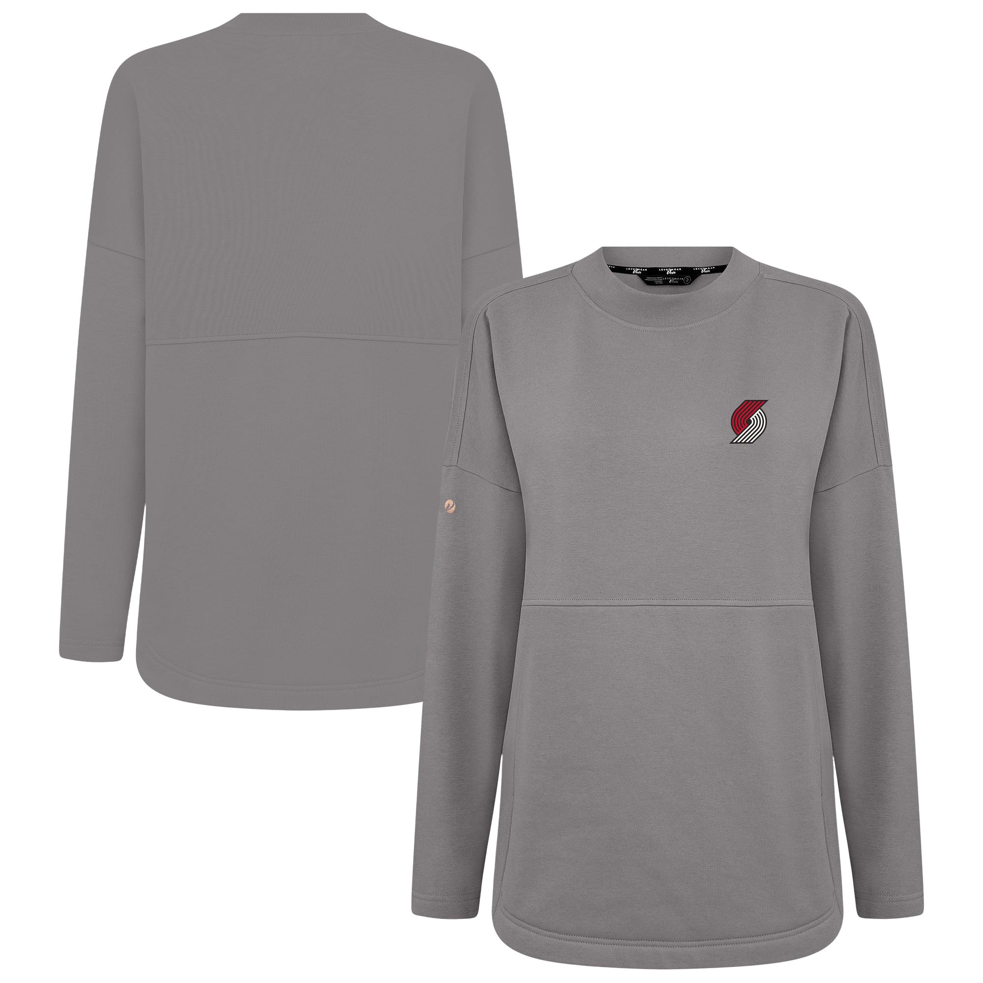 Women's Levelwear Gray Portland Trail Blazers Beaudry Pullover Sweatshirt