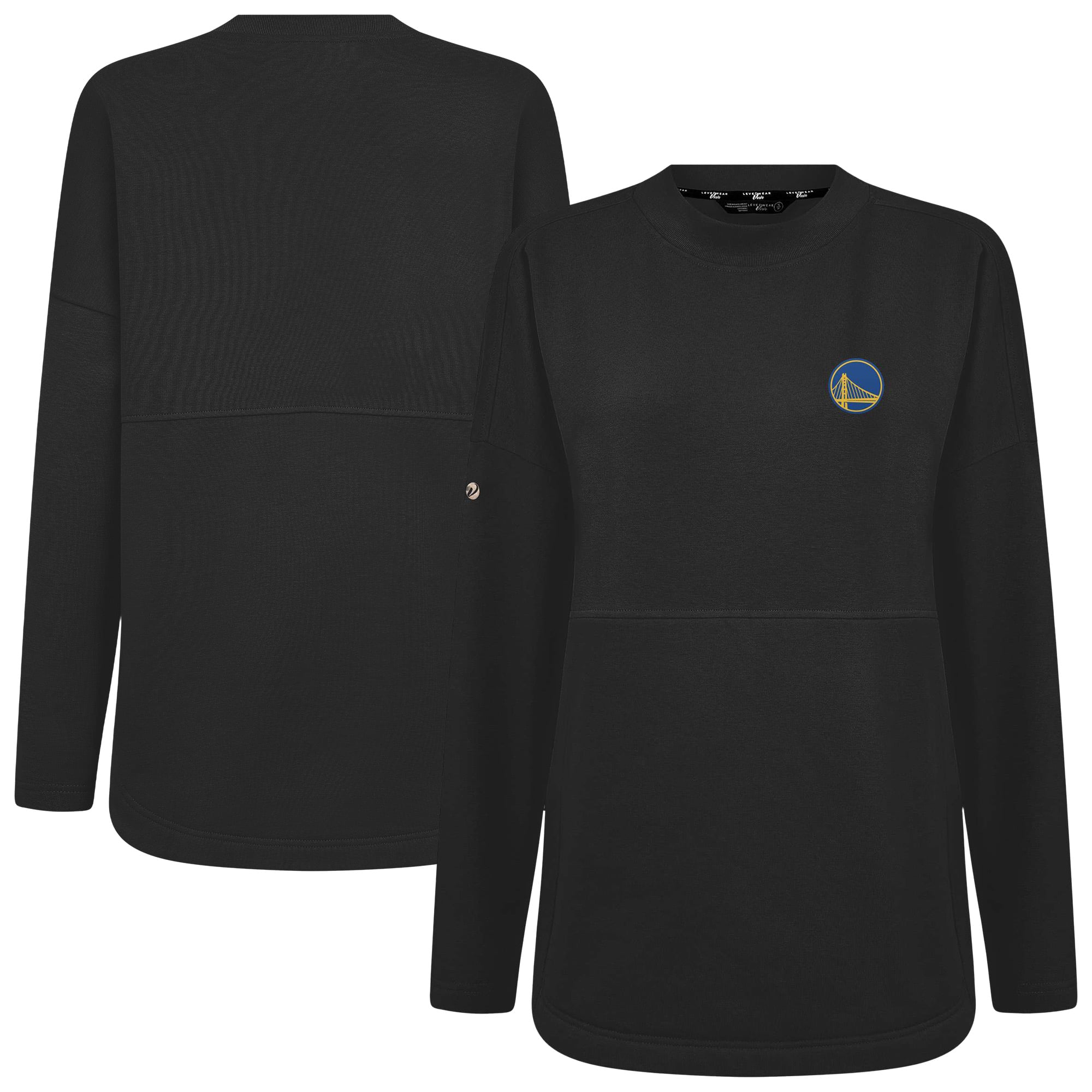Women's Levelwear Black Golden State Warriors Beaudry Pullover Sweatshirt