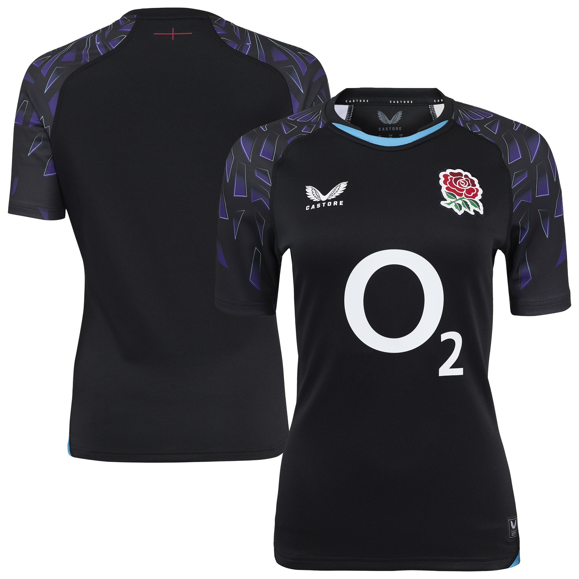 Maglia replica alternativa England Rugby Red Roses 2025/26 - Nera - Donna