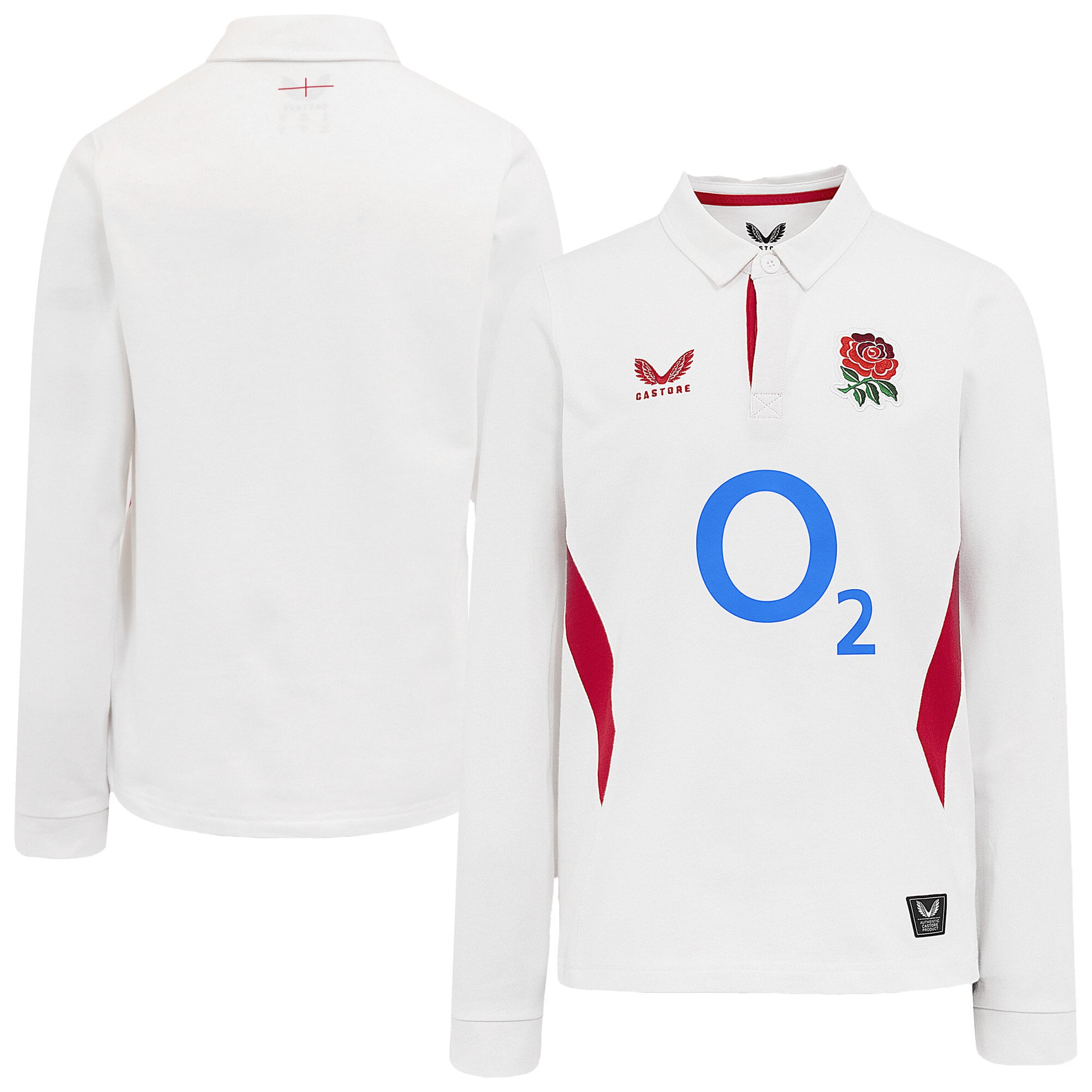 Maglia Classica Home England Rugby a maniche lunghe 2025/26 - Bianca - Bambino