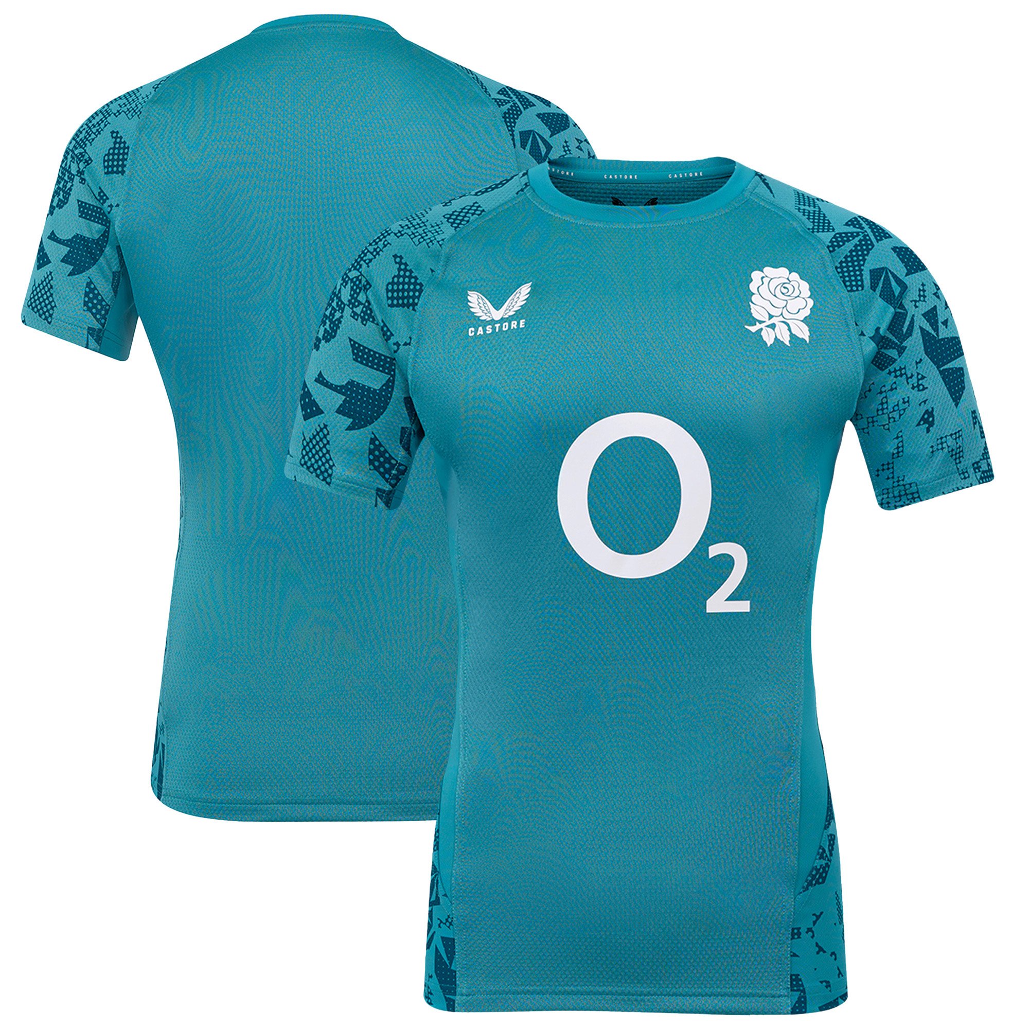 Camiseta de entrenamiento de manga corta England Rugby Contact - Verde azulado - Hombre