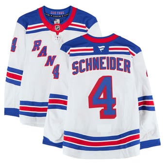 Braden Schneider New York Rangers Game-Used #4 White Set 3 Jersey from the 2024-25 NHL Season