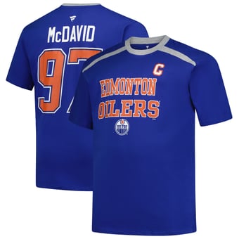 Men's Profile Connor McDavid Royal Edmonton Oilers Big & Tall Name & Number T-Shirt